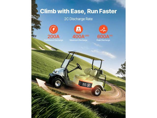36V 105Ah Golf Cart Lithium Battery with LCD Monitor and 4000+ Cycles