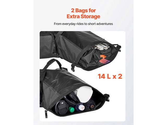 VEVOR Motorcycle Saddlebags, 28 L (14 L x 2) Large Capacity Side Saddle Bags Compatible with Most Motorcycles, Waterproof Outdoor Sports Motorbike...