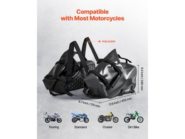 VEVOR Motorcycle Saddlebags, 28 L (14 L x 2) Large Capacity Side Saddle Bags Compatible with Most Motorcycles, Waterproof Outdoor Sports Motorbike...