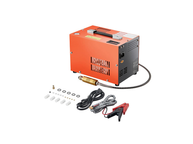 PCP Air Compressor, 4500PSI/30Mpa Portable PCP Airgun Compressor with Built-in Converter & Fan Cooling System, DC12V/AC120V Manual-Stop, Paintball...