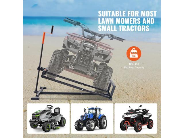 Vevor Ride on Lawn Mower Lift Jack, 880 Lbs Weight Capacity, Telescopic Maintenance Jack with Crank Handle & Power Tool Handle, Foldable Lawn...