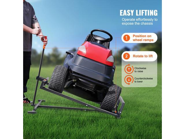 Vevor Ride on Lawn Mower Lift Jack, 880 Lbs Weight Capacity, Telescopic Maintenance Jack with Crank Handle & Power Tool Handle, Foldable Lawn...