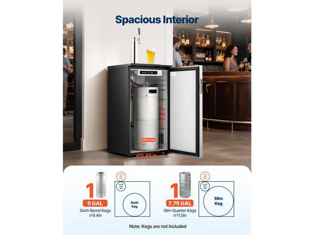 VEVOR Beer Kegerator with CO2 Tank Single-Tap Beer Dispenser 92L Refrigerator