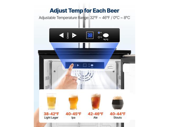 VEVOR Beer Kegerator with CO2 Tank Single-Tap Beer Dispenser 92L Refrigerator