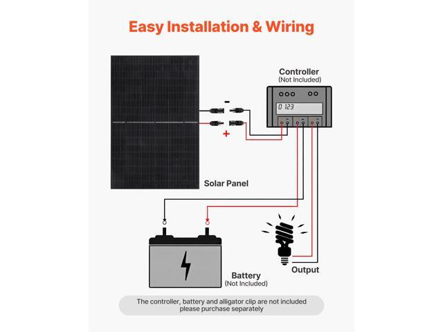 Vevor 2PCS 400W Monocrystalline Solar Panels, 23% High-Efficiency Mono PV Module with Stable MC4 Output & Aluminum Frame, IP65 Waterproof Solar...