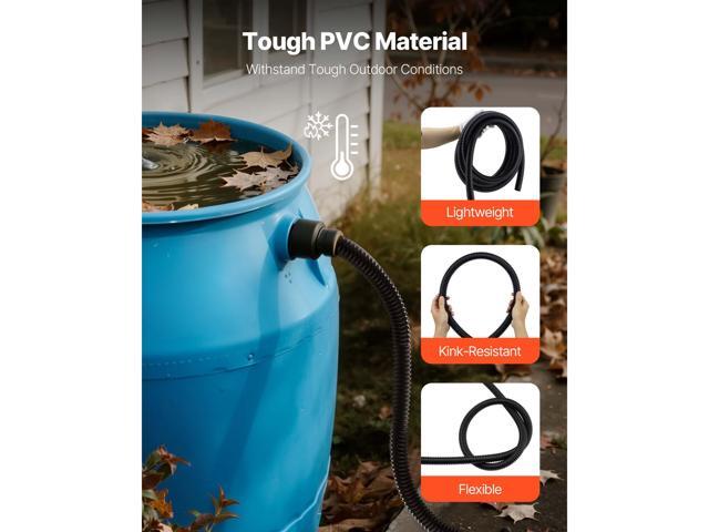 VEVOR 21 ft Corrugated Pond Tubing 1 in ID Flexible PVC Hose Drain Pipe 1 Pcs