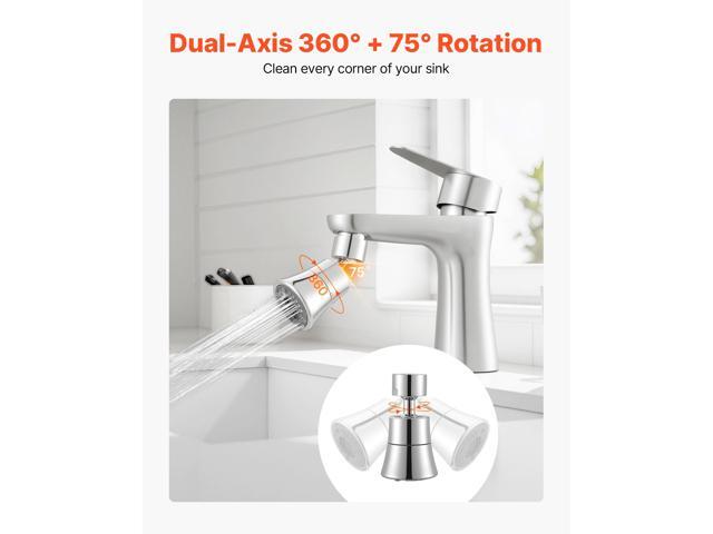 VEVOR Faucet Aerator 360° Swivel Kitchen Sink Aerator 5-Flow Sprayer Brass Adapter