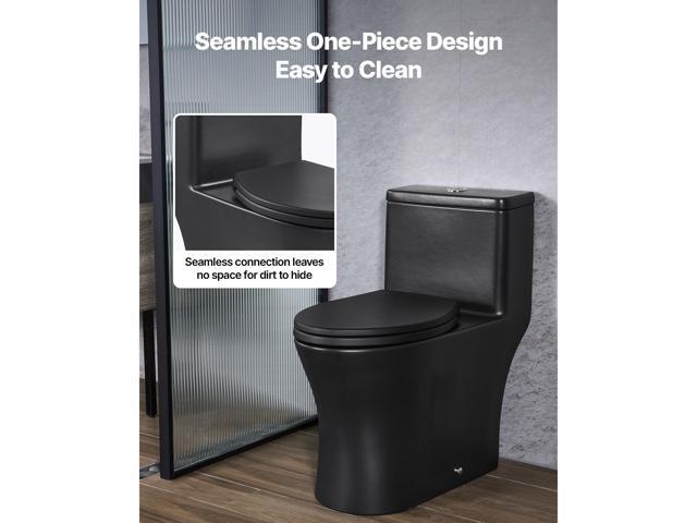VEVOR One-Piece Toilet, Elongated Toilet Vortex Dual-Flush 1.0/1.28 GPF, Toilets for Bathroom with Comfortable Chair Seat, Standard Height,...
