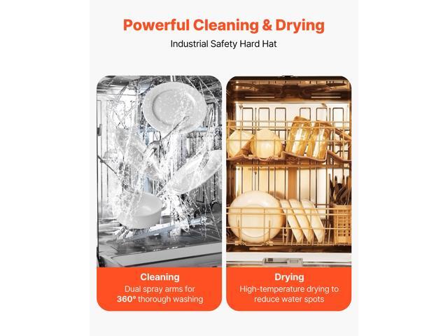 VEVOR 24 Inch Built-In Dishwasher, Stainless Steel Tub, 14 Place Settings and 8 Washing Programs, 23.82 x 25.2 x 33.78 Inch Low-Noise Dishwashing...
