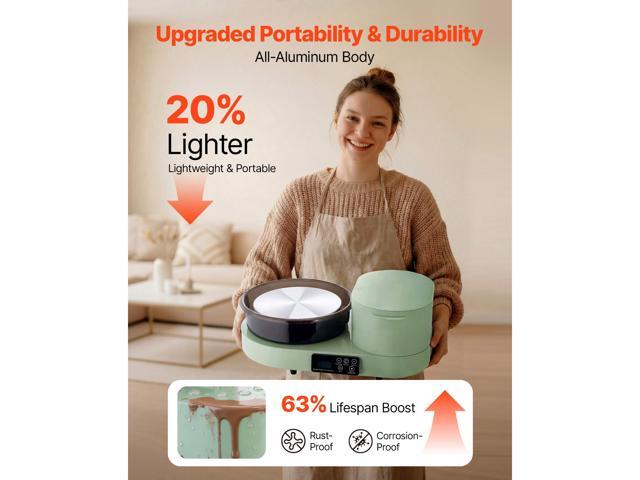 VEVOR Pottery Wheel for Adults, 11' Aluminum Turntable, 450W Electric Table Top Pottery Wheel with Foot Pedal, 30-300 RPM Adjustable Speed,...
