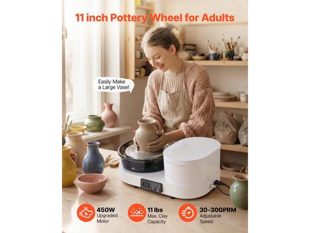 VEVOR Pottery Wheel for Adults, 11' Aluminum Turntable, 450W Electric Table Top Pottery Wheel with Foot Pedal, 30-300 RPM Adjustable Speed,...