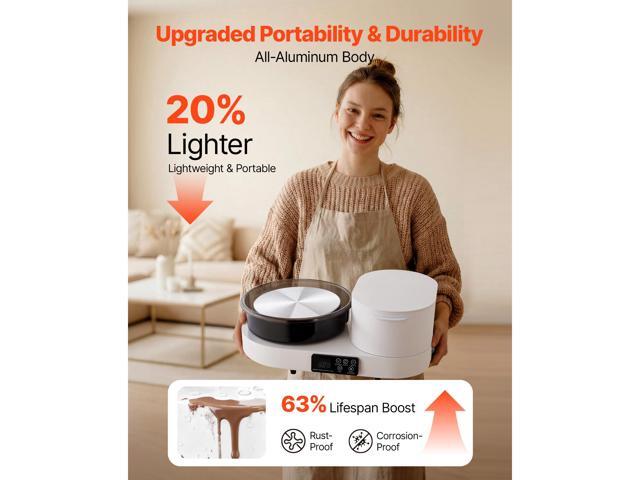 VEVOR Pottery Wheel for Adults, 11' Aluminum Turntable, 450W Electric Table Top Pottery Wheel with Foot Pedal, 30-300 RPM Adjustable Speed,...