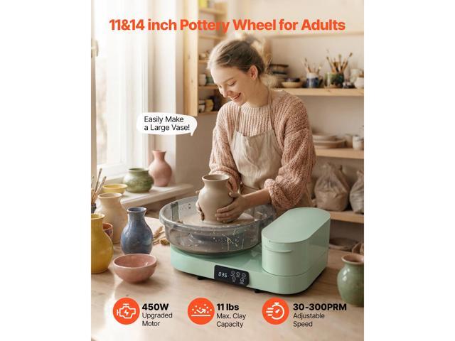 VEVOR Pottery Wheel for Adults, 14' and 11' Turntables, 450W Electric Table Top Pottery Wheel with Foot Pedal, 30-300 RPM Adjustable Speed,...