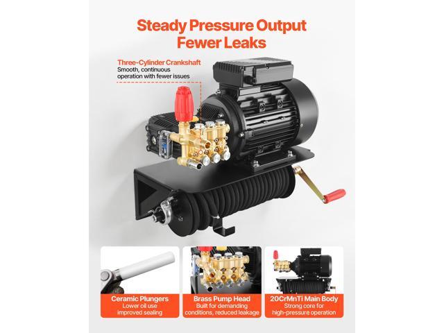 VEVOR Electric Pressure Washer Pump Kit, 1950 PSI, 3.2 GPM, Triplex Power Washer Pump with 5 HP Motor 240 V, Includes Wall Mount Bracket, Spray...
