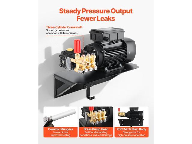 VEVOR Electric Pressure Washer Pump Kit, 1220 PSI, 2.2 GPM, Triplex Power Washer Pump with 2 HP Motor 120 V, Includes Wall Mount Bracket, Spray...
