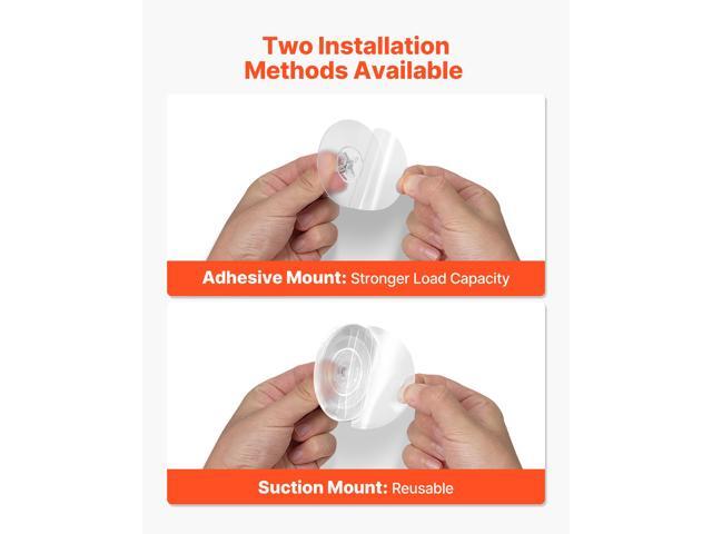Suction Cup Hooks for Shower No Drill Stainless Steel 2-Pack Towel Hooks