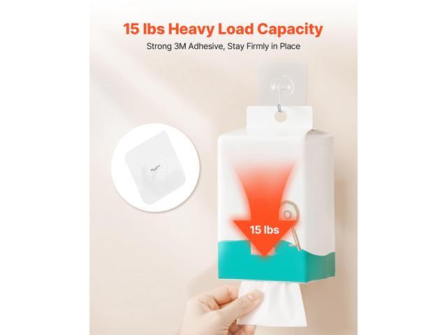 VEVOR Adhesive Hooks Self-Adhesive Towel Coat Hooks 12 Pack Sticky Wall Hanger