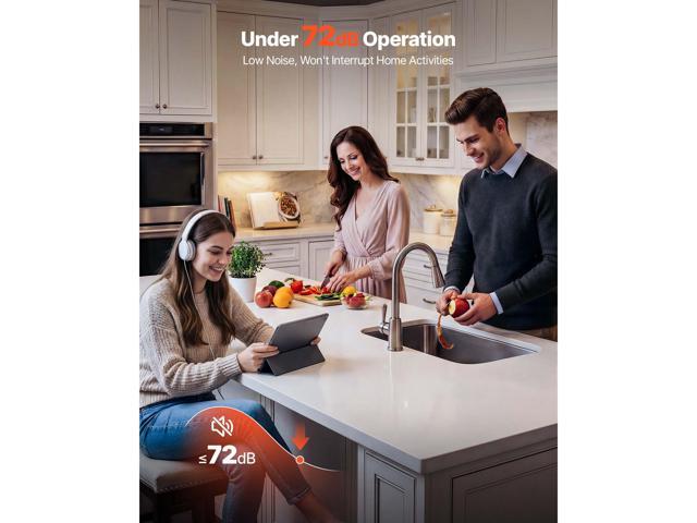 VEVOR Food Waste Garbage Disposal, 1HP 3500RPM DC Motor, Continuous Feed Kitchen Sink Garbage Disposer, EZ Connect Food Waste Grinding System with...
