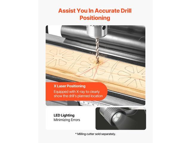 VEVOR 15.875-Inch Mill Drill Machine, 2 HP, Benchtop Milling Drill Press, 150-2560 RPM Adjustable Speed, with Rotating Vise, Laser and Work Light,...