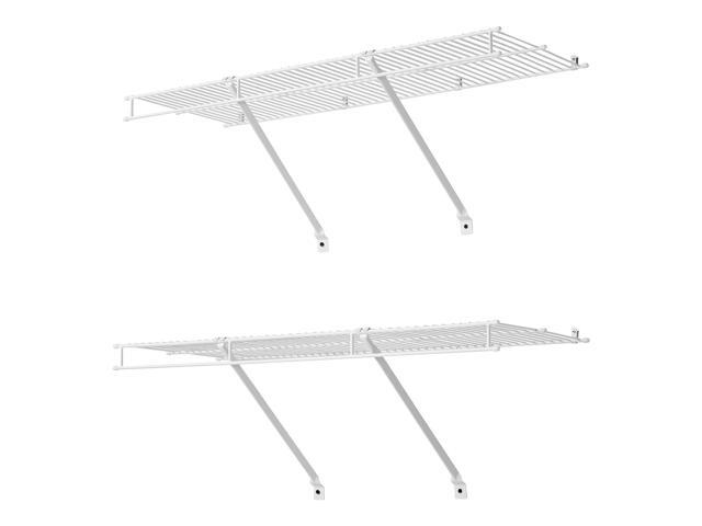 VEVOR Wire Shelf Kit, 3 ft, Set of 2, Wall Mounted Wire Shelves, Heavy-Duty Carbon Steel Hanging Shelf, Floating Wall Storage Shelves with Dip...