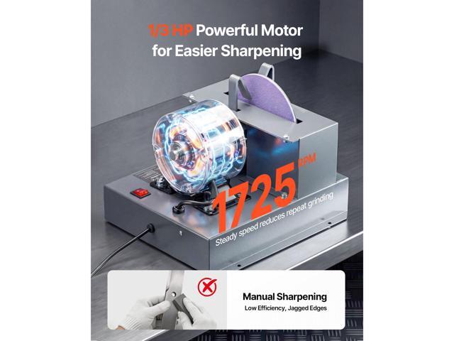 VEVOR Lawn Mower Blade Sharpener, 1/3HP Lawnmower Blades Grinder with 7' Ceramic Grinding Wheel, 30° or 40° Blade Sharpening Machine for High Lift,...