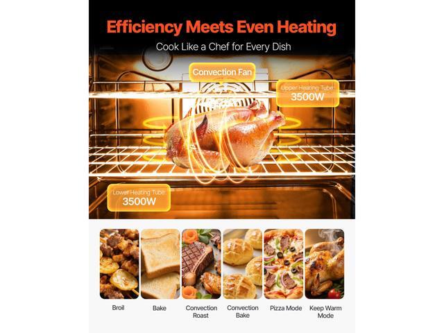 VEVOR 36 in Electric Range Oven, 6.0 Cu. Ft. Capacity Compact Freestanding Oven, Stainless Steel Kitchen Stove, with 5 Burners, Digital Screen...