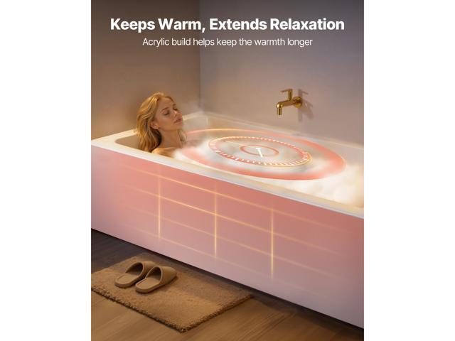 VEVOR Alcove Bathtub, 71.9' x 32' Contemporary Alcove Acrylic Bathtub, Soaking Bath Tub with Right Hand Drain & Overflow Hole, Large Rectangular...