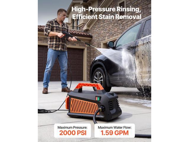 VEVOR Electric Pressure Washer, 2000 Max PSI 1.59 Max GPM, Portable Power Washer with 4 Nozzles, Metal Extension Wand, Built-in Carry Handle,...