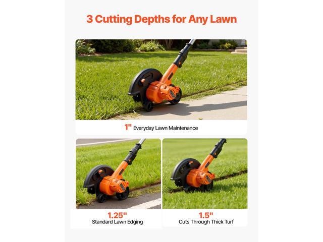 VEVOR Lawn Edger, 8.8-inch Blade Length, Battery Powered Cordless Edger Lawn Tool, with 3-Position Blade Depth, 4000 mAh Battery and Charger...