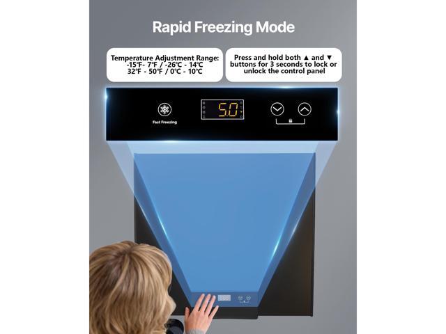 VEVOR Chest Freezer, 3.3 Cu. ft Compact Deep Freezer, Free Standing Top Open Door Chest Freezers with 2 Removable Baskets & Adjustable Thermostat -...