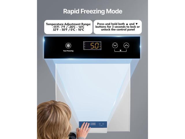 VEVOR Chest Freezer, 3.3 Cu. ft Compact Deep Freezer, Free Standing Top Open Door Chest Freezers with 2 Removable Baskets & Adjustable Thermostat -...