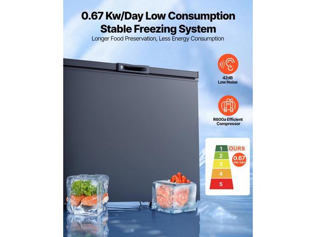 VEVOR Chest Freezer, 6.7 Cu. ft Compact Deep Freezer, Free Standing Top Open Door Chest Freezers with 2 Removable Baskets & Adjustable Thermostat -...