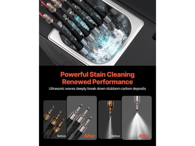 VEVOR Fuel Injector Cleaner Tester, 9 Test Modes, 6-Cylinder 28kHz Ultrasonic Cleaning Machine Adjustable 12V/70V/120V for EFI/FSI/GDI, Injector...
