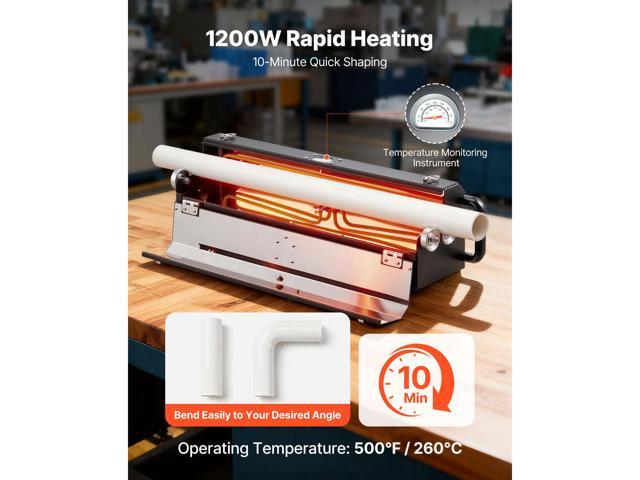 Vevor Electric PVC Conduit Heater, 1/2' to 2', 1200W Rapid and Even Heating, PVC Bender Heater Pipe Bending Tool with Carrying Handle, Easy to Use,...
