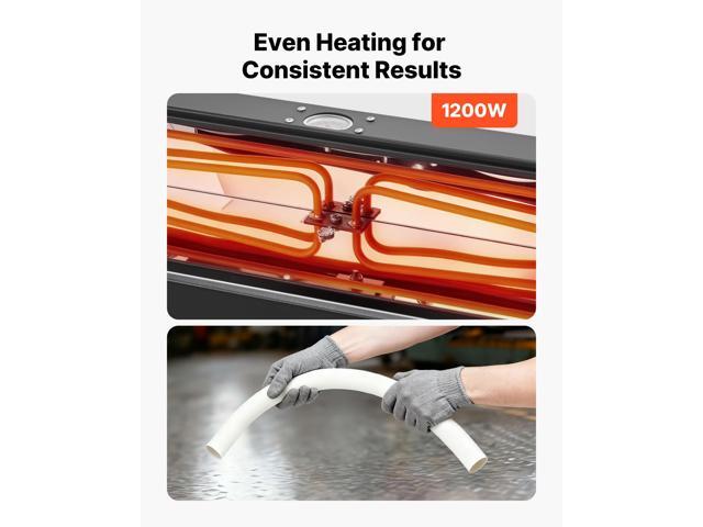 Vevor Electric PVC Conduit Heater, 1/2' to 2', 1200W Rapid and Even Heating, PVC Bender Heater Pipe Bending Tool with Carrying Handle, Easy to Use,...