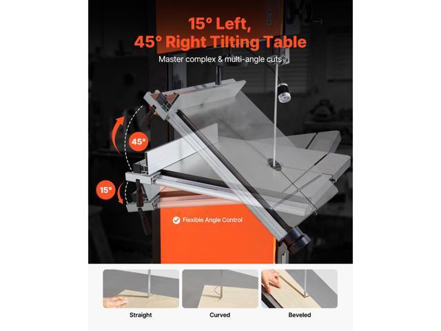 VEVOR Woodworking Bandsaw, 18-Inch, Band Saw with 2240W 3HP Motor, 16-Inch Maximum Cutting Height, 27.2 x 20 in Cast Iron Table, with 360° Work...