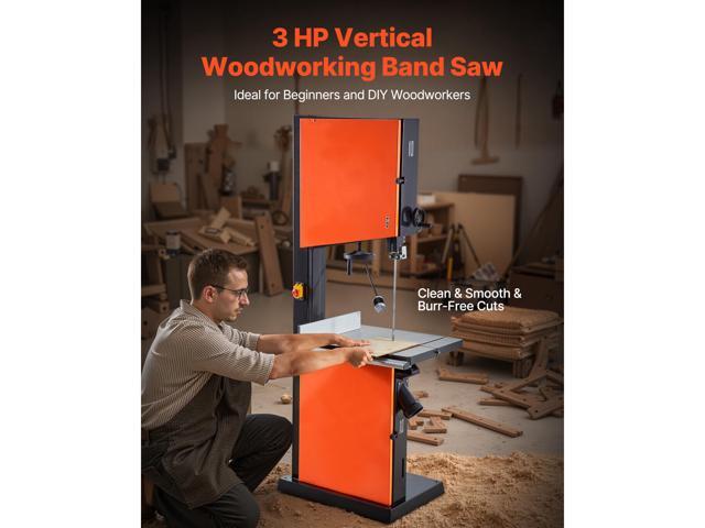 VEVOR Woodworking Bandsaw, 18-Inch, Band Saw with 2240W 3HP Motor, 16-Inch Maximum Cutting Height, 27.2 x 20 in Cast Iron Table, with 360° Work...