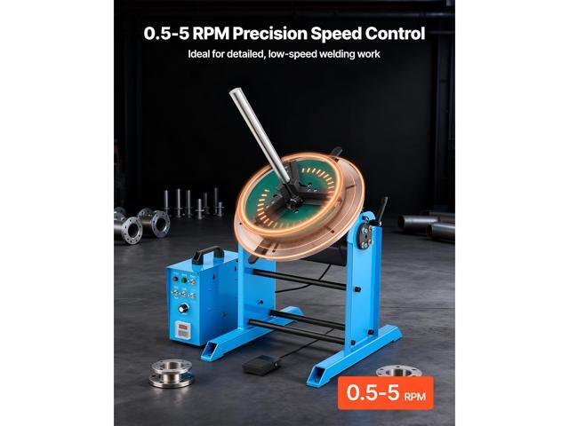 VEVOR Rotary Welding Positioner, 441 lbs Load Capacity, -45° to 90° Tilt Angle Welding Positioner Turntable Table, 0.5-5 RPM Speed Control,...