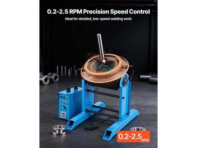 VEVOR Rotary Welding Positioner, 661 lbs Load Capacity, -45° to 90° Tilt Angle Welding Positioner Turntable Table, 0.2-2.5 RPM Speed Control,...