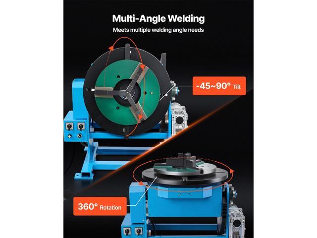 VEVOR Rotary Welding Positioner, 1102 lbs Load Capacity, -45° to 90° Tilt Angle Welding Positioner Turntable Table, 0.2-2 RPM Speed Control,...