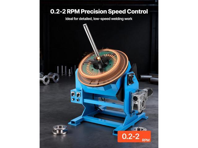 VEVOR Rotary Welding Positioner, 1102 lbs Load Capacity, -45° to 90° Tilt Angle Welding Positioner Turntable Table, 0.2-2 RPM Speed Control,...