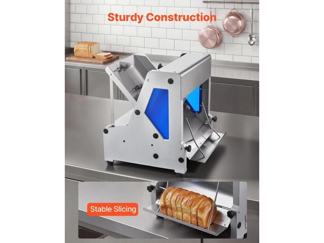 VEVOR Electric Bread Slicer, 370W Bread Slicing Machine, Die-Cast Aluminum Countertop Bread Cutter Machine for 12mm Slice Thickness, Commercial &...