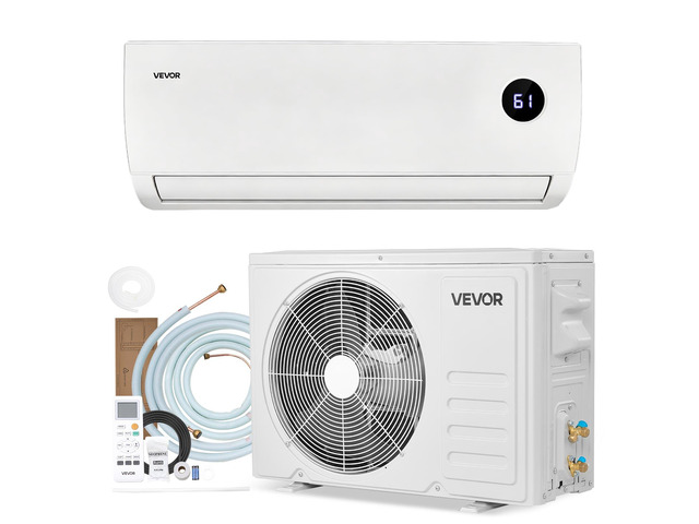 VEVOR Mini Split Air Conditioner, 12,000 BTU AC / 12,500 BTU Heat, 115V 19 SEER2 High Efficiency Energy Saving, Quiet Inverter System for 750 Sq. Ft...