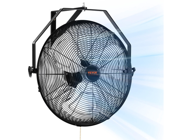 VEVOR Wall Mount Fan, 18 Inch, 3-speed High Velocity Max. 4150 CFM, Waterproof Industrial Wall Fan, Commercial or Residential for Warehouse,...