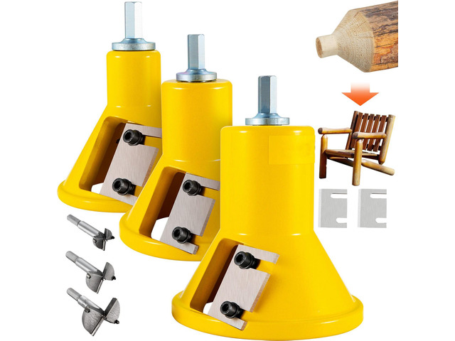 Tenon Cutter, 1'/25.4mm & 1.5'/38mm & 2'/50.8mm, Premium Aluminum & Steel Log Furniture Cutter, with Dual Straight Blades & Button Screws Home...