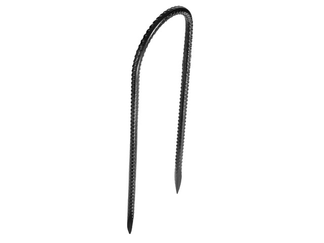 Rebar Stakes, 12-Inch, Heavy-Duty 0.32 in Diameter U Shape, Galvanized Steel Ground Anchors with Chisel Point End & Rust-Resistant Coating, for...
