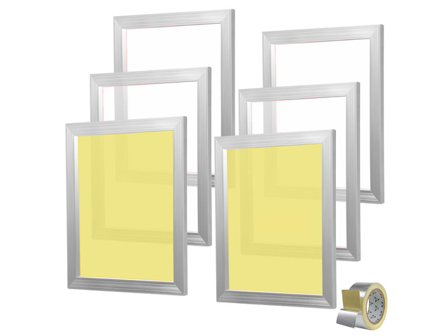 Screen Printing Kit, 6 Pieces Aluminum Silk Screen Printing Frames, 16x20inch Silk Screen Printing Frame with 110 Count Mesh, High Tension Nylon...