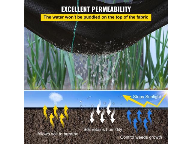 Weed Barrier Landscape Fabric, 6 x 250 ft, 4.1 Oz Premium Woven Ground Cover, Heavy Duty PP Material & Easy Setup, Weed Control for Outdoor Garden,...