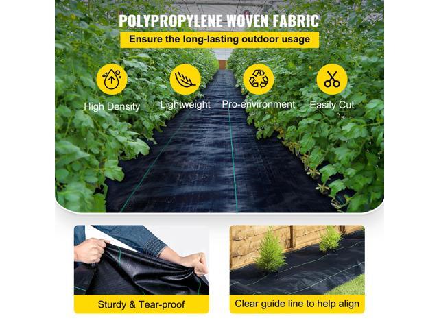Weed Barrier Landscape Fabric, 6 x 250 ft, 4.1 Oz Premium Woven Ground Cover, Heavy Duty PP Material & Easy Setup, Weed Control for Outdoor Garden,...