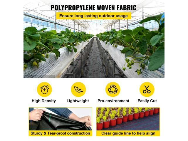 Weed Control Fabric 6ft x 300ft - Geo Textile Fabric Heavy Duty - Woven Ground Cover for Commercial Greenhouse, Yard, Garden Barrier Cloth Blocker Mat